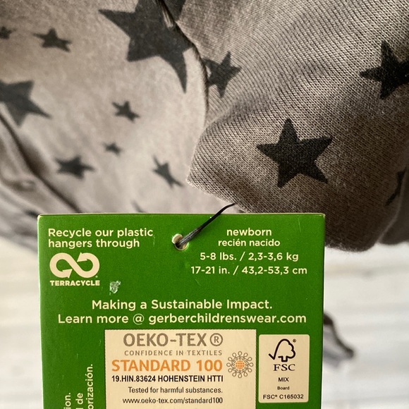 Baby Long Sleeve Star Onepiece Size Newborn NEW - Picture 4 of 4